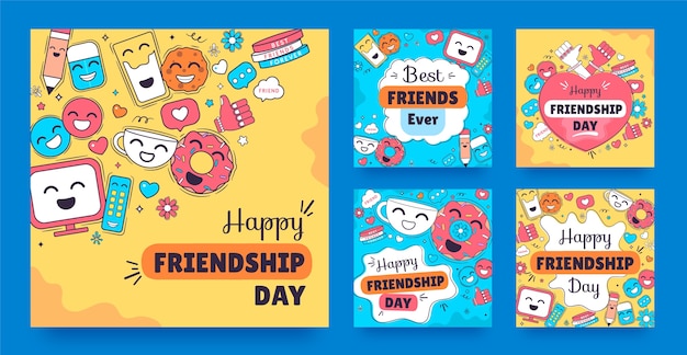 Collection de publications instagram pour la célébration de la journée internationale de l'amitié