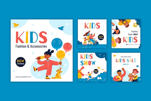 Collection de publications instagram pour les enfants
