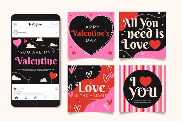 Collection De Publications Instagram Pour L'événement De La Saint-valentin