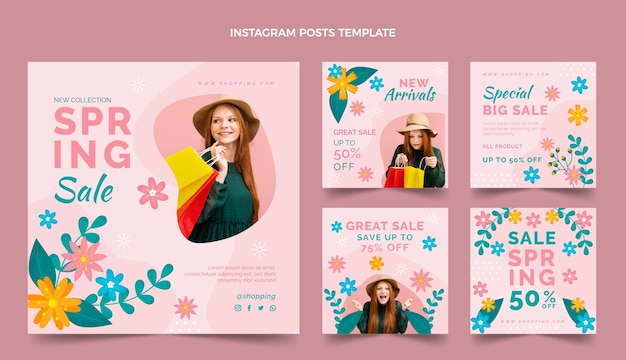 Collection de publications instagram à ressort plat
