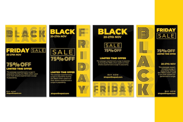 Collection de publications de vendredi noir