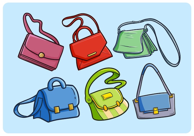 Collection De Sacs Pour Femmes Drôles Dans Un Style Simple Doodle