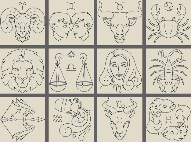collection de signes du zodiaque