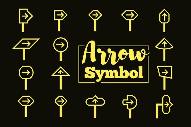 Vecteur collection de signes et de symboles de flèche vectorielle pour les panneaux de signalisation et l'indicateur de direction