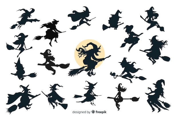 Vecteur collection de silhouette d'halloween