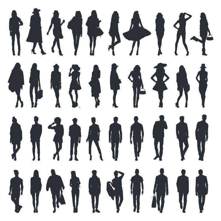Vecteur collection de silhouette de mode