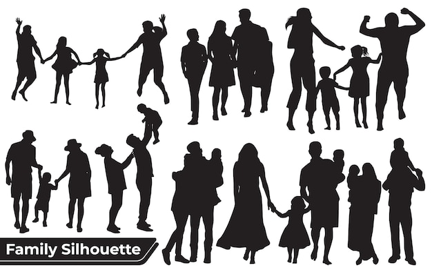 Collection De Silhouettes De Famille