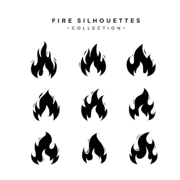 Collection de silhouettes de feu conception vectorielle