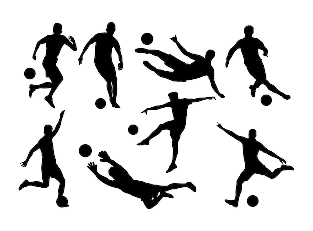 collection de silhouettes de joueurs de football ou de football