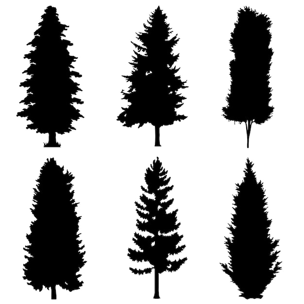Collection de silhouettes de pins