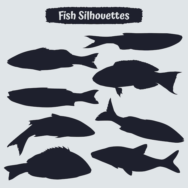 Collection de silhouettes de poissons