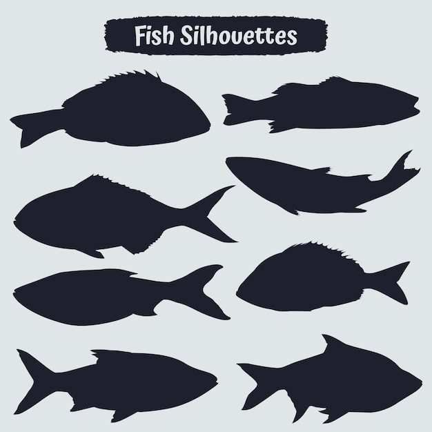 Collection De Silhouettes De Poissons