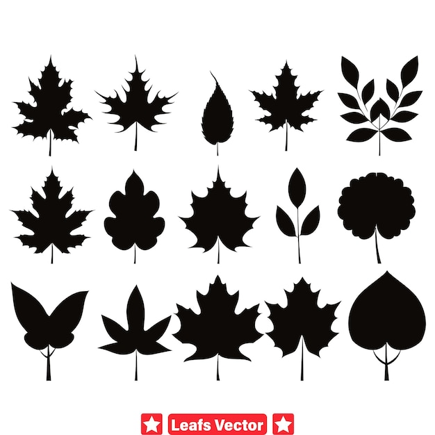 Vecteur la collection de silhouettes vectorielles charmantes de leafy whispers