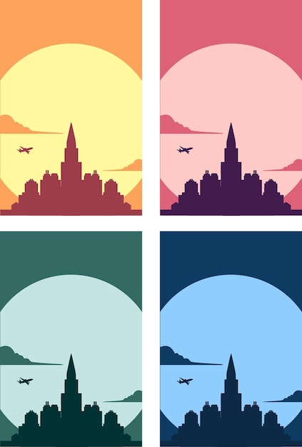 Collection de silhouettes de la ville