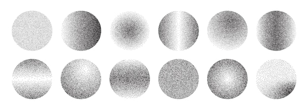 Collection de sphères à gradient granuleux Ensemble de cercles de bruit de travail ponctuel