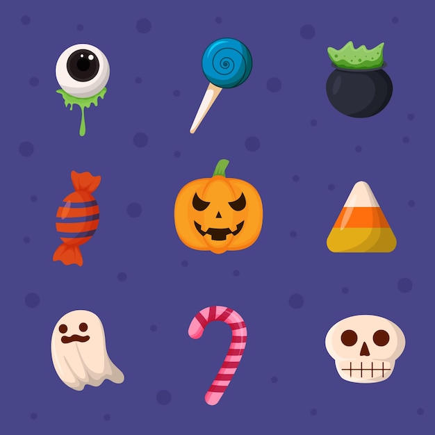 Vecteur collection de stickers halloween