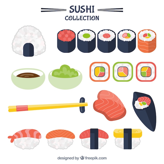 collection de sushi délicieux