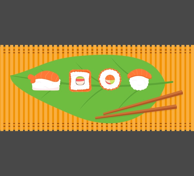 Collection de sushis chinois traditionnels asiatiques