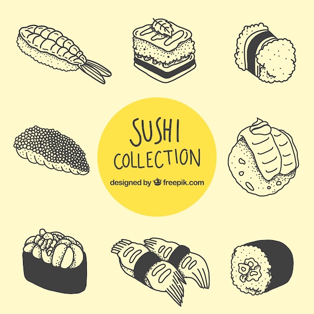Vecteur collection de sushis