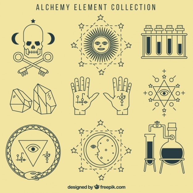 Vecteur collection de symboles alchemy
