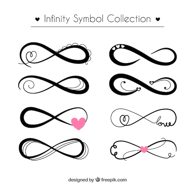 Collection De Symboles Infini En Couleur Noire