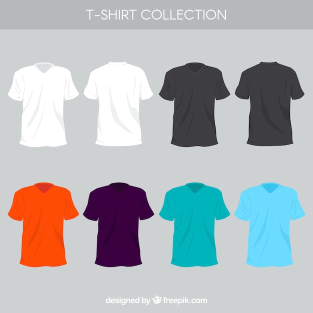 Collection De T-shirts 2d En Différentes Couleurs