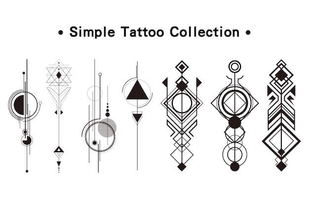 Vecteur collection de tatouages simples