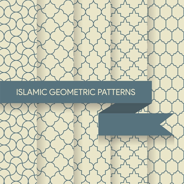Collection De Textures De Motifs Géométriques Islamiques Subtiles Sans Soudure