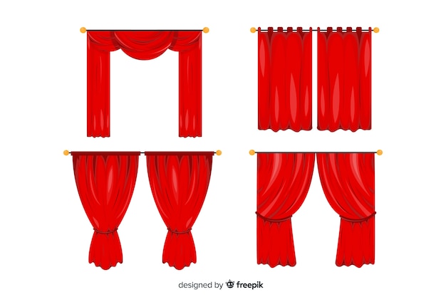 Collection de théâtre rideau plat rouge