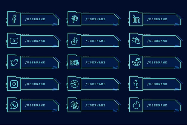 Collection Des Tiers Inférieurs De La Technologie Des Icônes Et Des Logos De Médias Sociaux Populaires