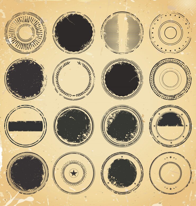 Vecteur collection de timbres en caoutchouc grunge
