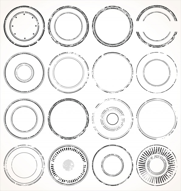 Collection De Timbres En Caoutchouc Vide Grunge