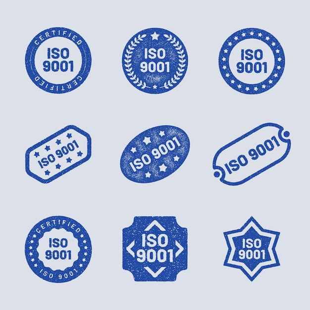 Vecteur collection de timbres de certification iso