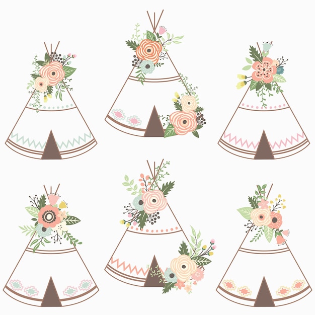 Collection De Tipis Fleuris