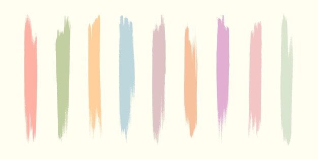 Collection de traits de peinture Grunge colorés vectoriels