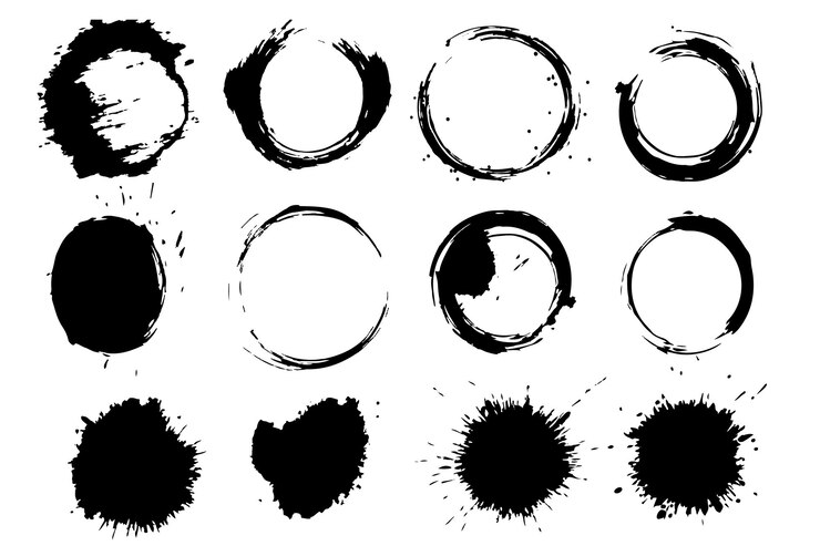 Collection de traits de pinceau à encre