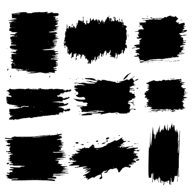 Collection de traits de pinceau à encre