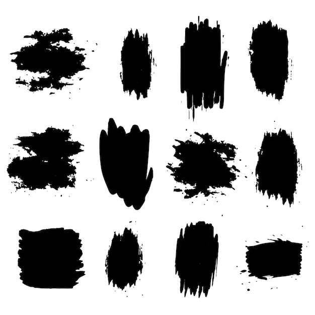 Collection de traits de pinceau à encre
