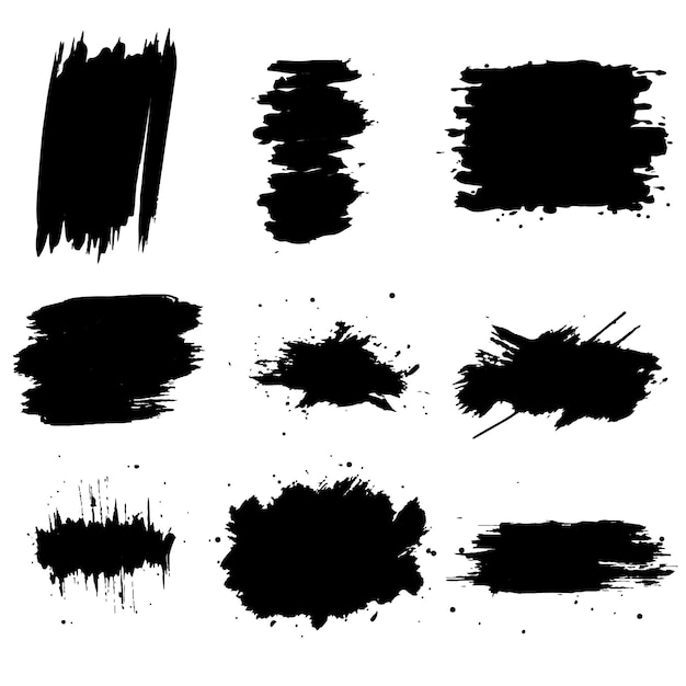 Collection de traits de pinceau à encre