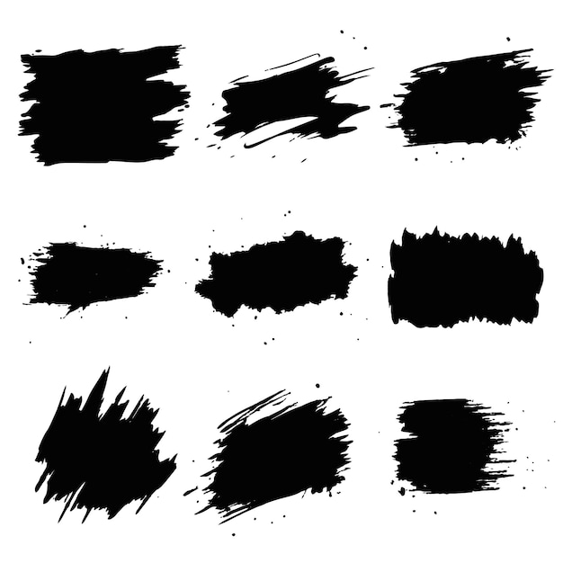 Collection de traits de pinceau à encre