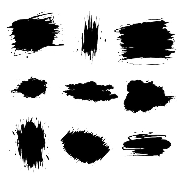 Collection de traits de pinceau à encre