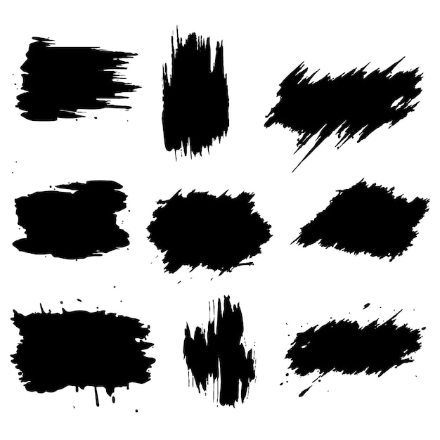 Collection de traits de pinceau à encre