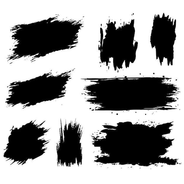 Collection de traits de pinceau à encre