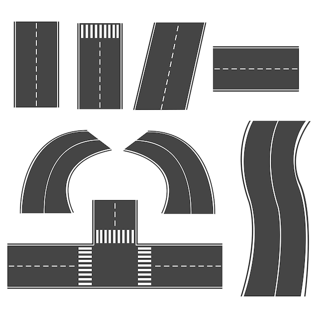 collection de types de routes de formes différentes