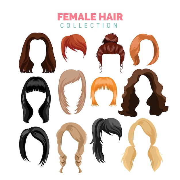 Collection De Vecteur De Cheveux Féminins