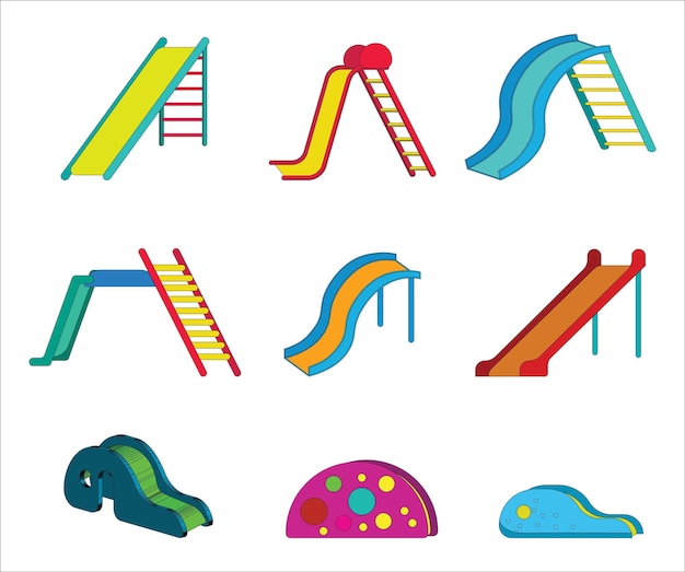 Collection De Vecteur Coloré Slide Kids