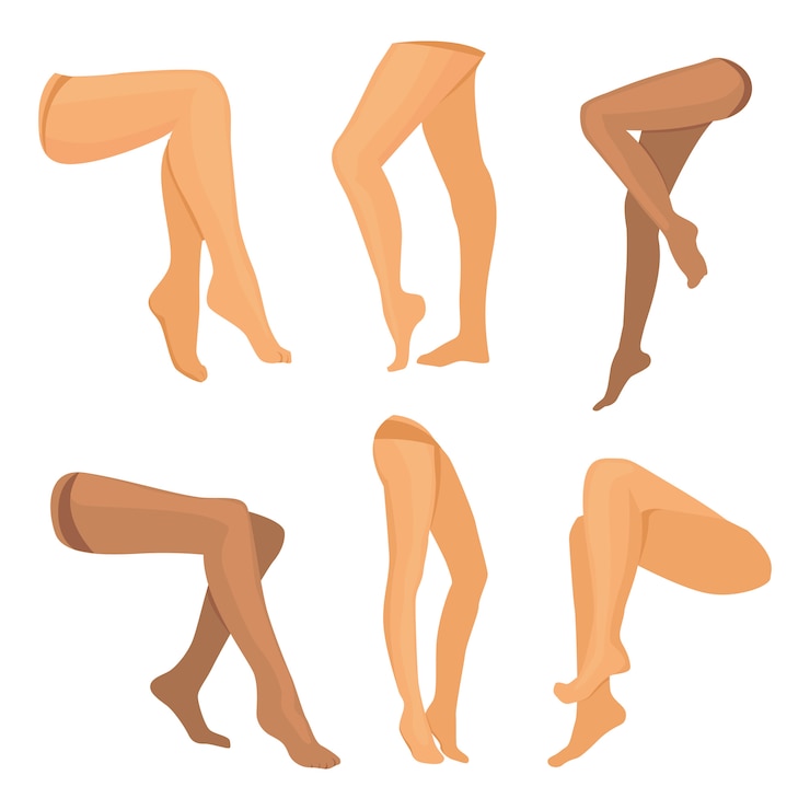 Vecteur collection de vecteur de jambes de beauté isolées