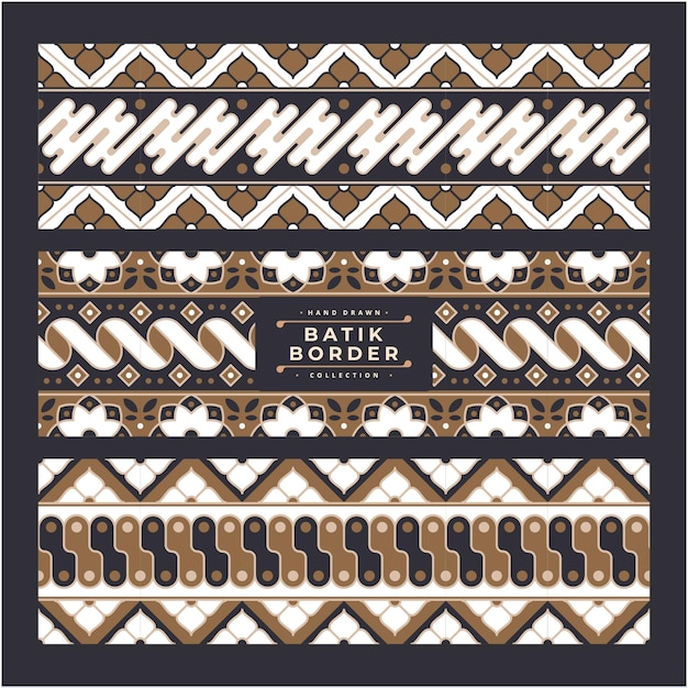 collection de vecteurs de bordure de batik javanais