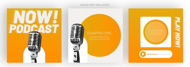 Vecteur collection de vecteurs gratuits de publications instagram de podcast