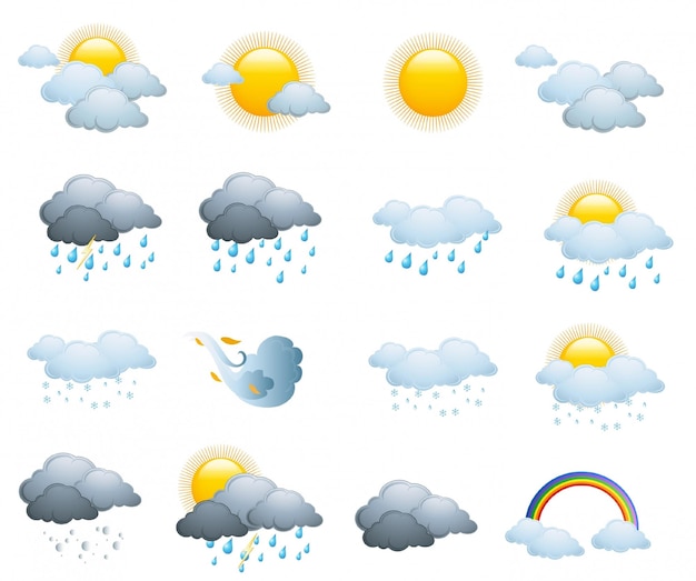 Collection De Vecteurs D'icônes Météorologiques